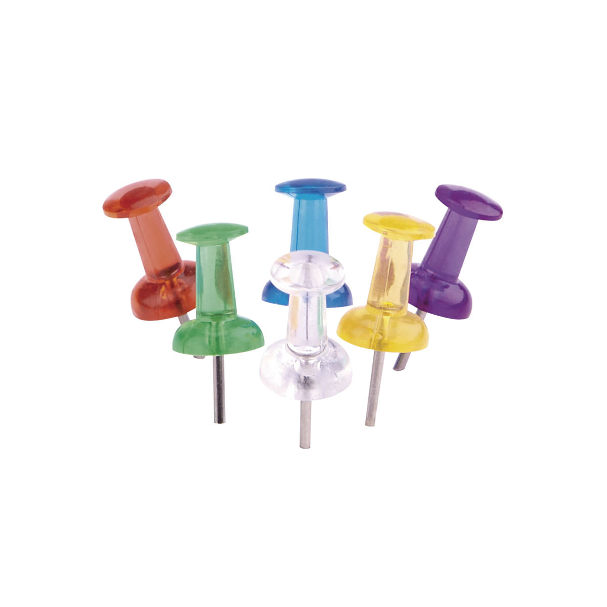 Magnetoplan 111165350 Pinnadeln transparent, 50 Stück, farblich sortiert