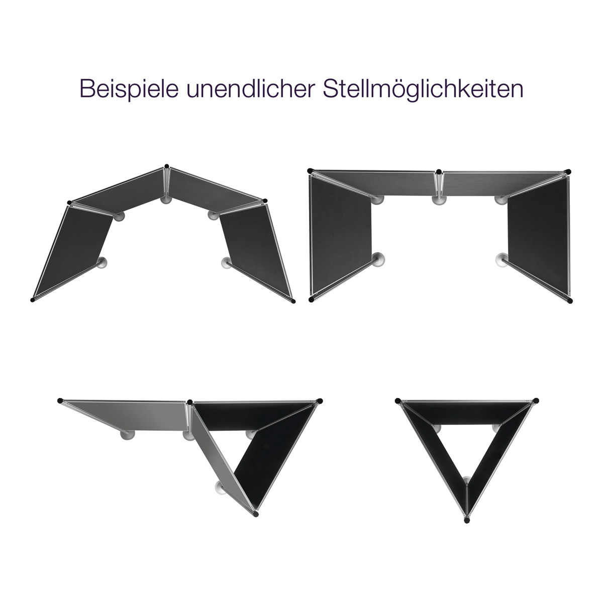 Magnetoplan 1101002 Präsentationswand stationär, 2 Tafeln Filz grau