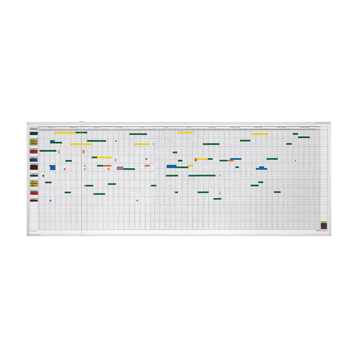 Magnetoplan 3707155 Aktivitäten- und Urlaubsplaner 200 x 75cm, 7 Tage, 60 Mitarbeiter