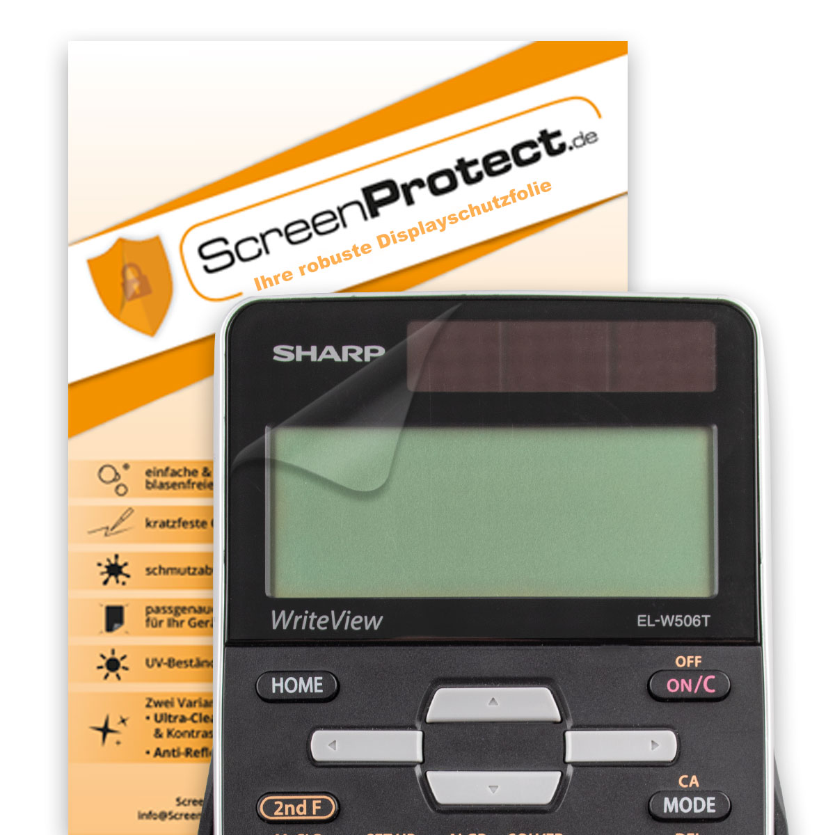 ScreenProtect Displayschutzfolie UltraClear für Sharp EL-W506T (Folie+Microfasertuch)