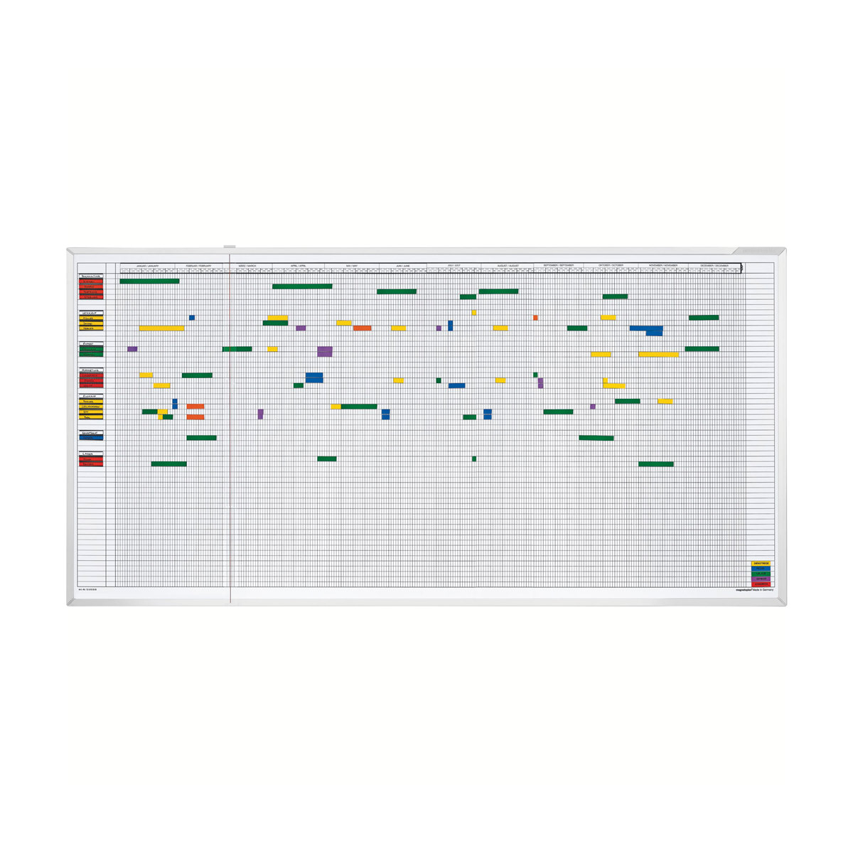 Magnetoplan 3703355 Aktivitäten- und Urlaubsplaner 150 x 75cm, 5 Tage, 60 Mitarbeiter