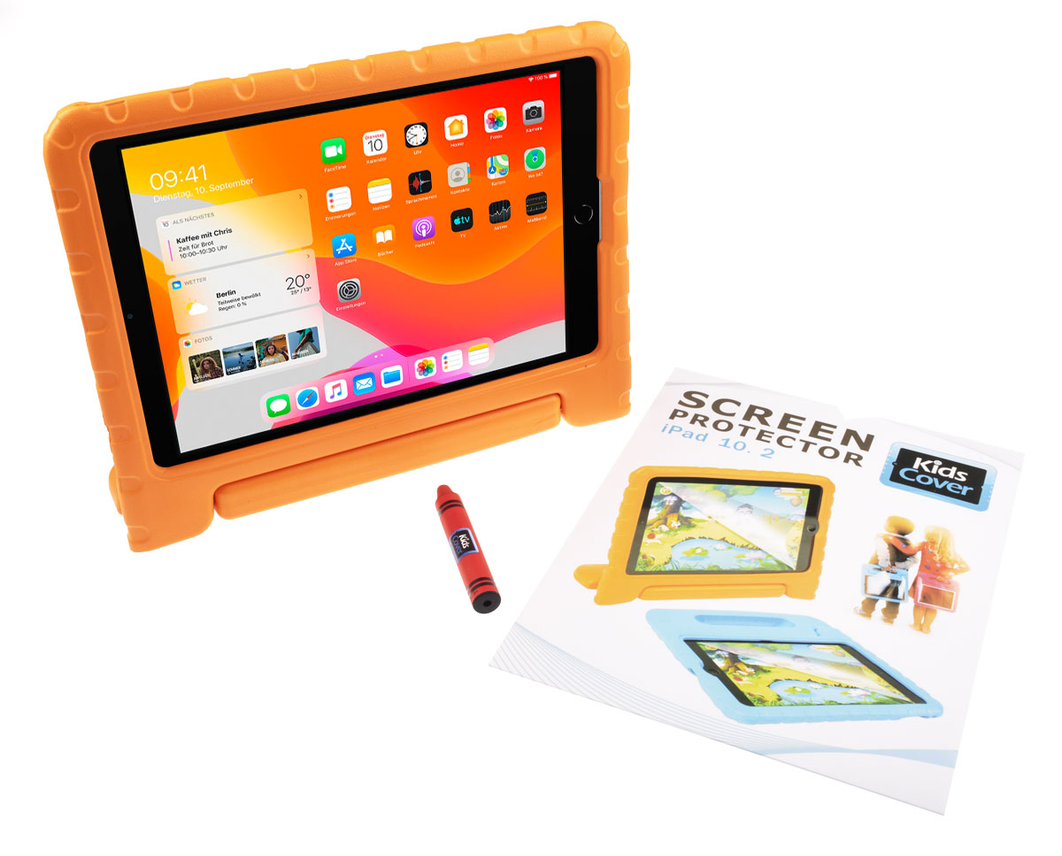 Parat KidsCover Schutzhülle orange für iPad 10,2'' (2019-2021) inkl. Stift und ScreenCover