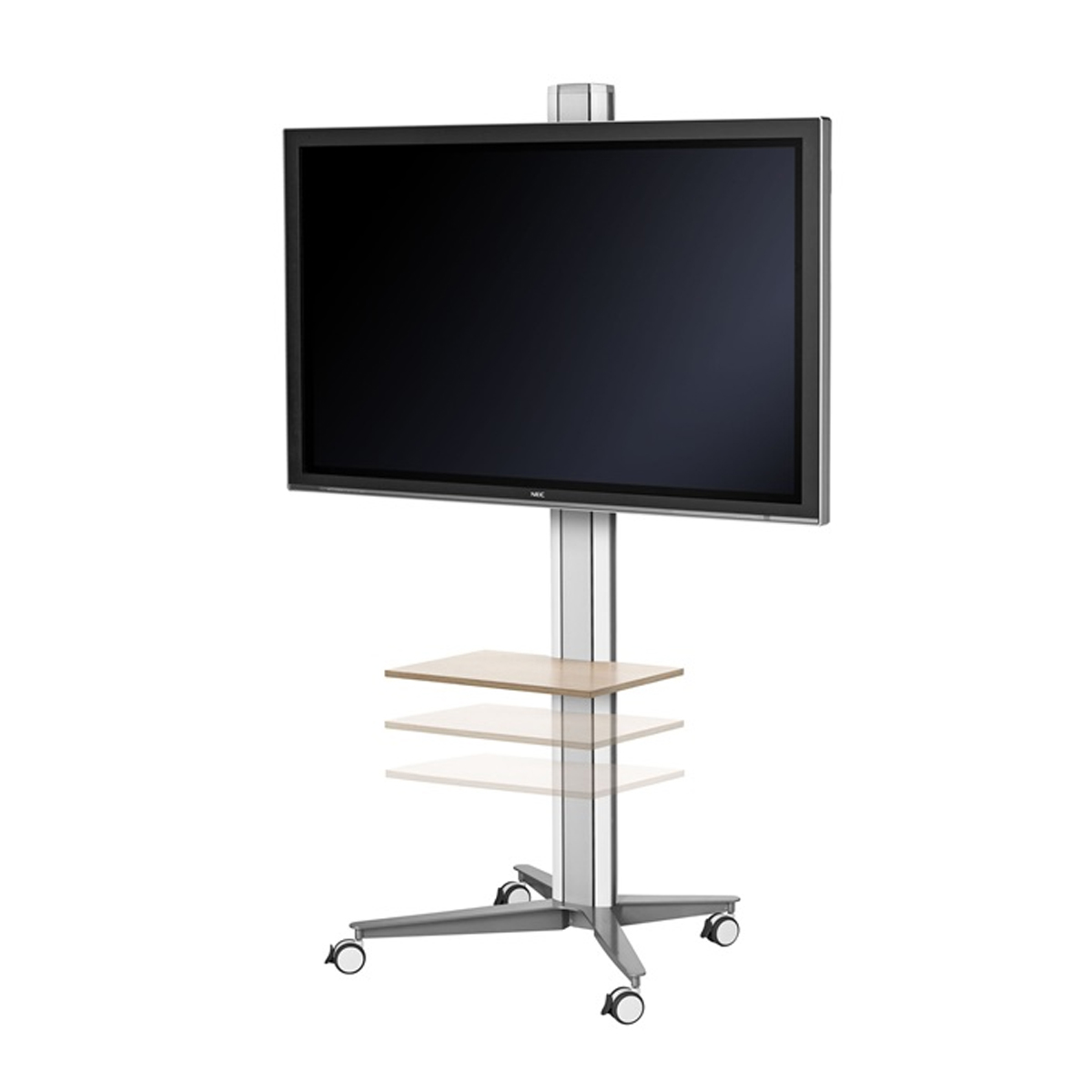 SMS Flatscreen X FH M1105 WS Fahrgestell, höhenverstellbar Rollgestell für Bildschirme bis 50 kg