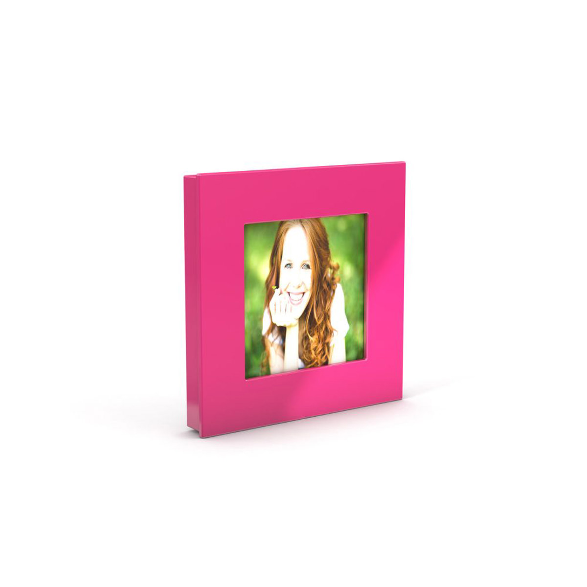 Dahle MEGA Magnet SQUARE XL pink, 75 x 75 mm mit Fotohalterung 