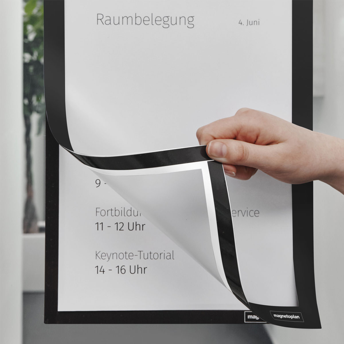 Magnetoplan 1132112 magnetofix Info-Rahmen selbstklebend, 2 Stück A6, schwarz