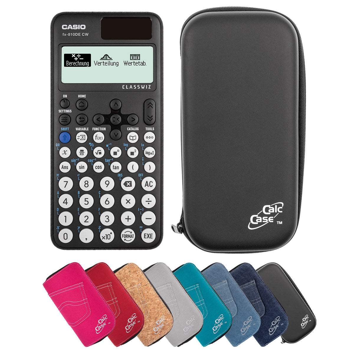 Casio FX-810 DE CW Basic Bundle aus Schulrechner mit Schutztasche 