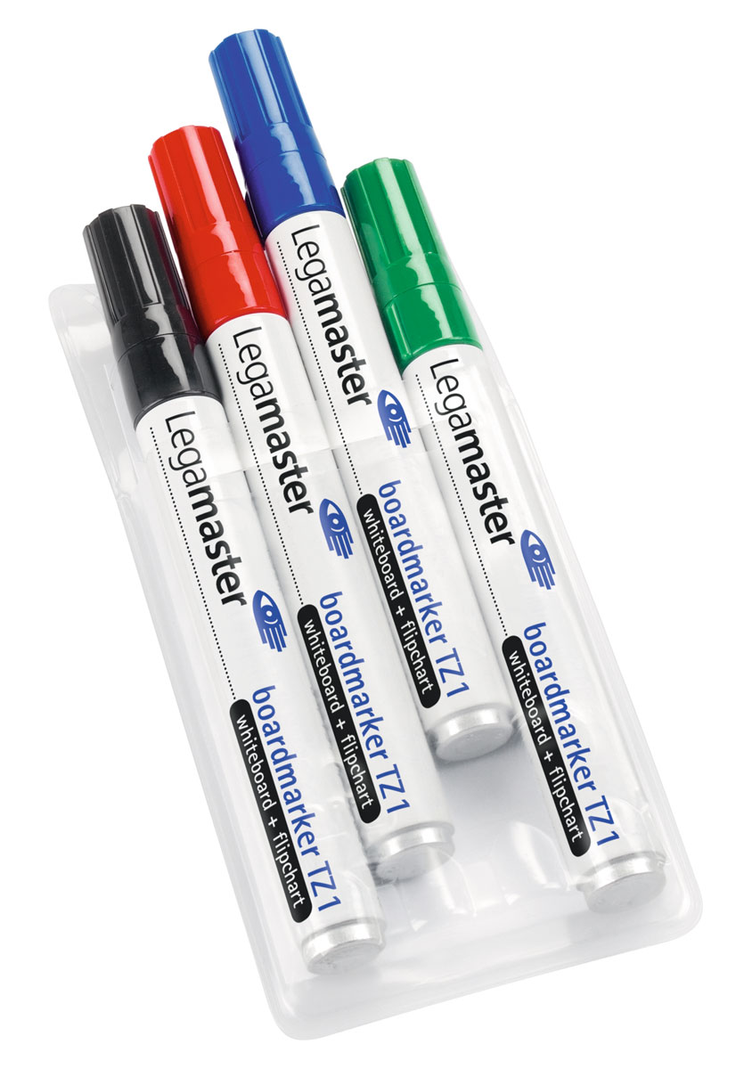 Legamaster 7-110094 Boardmarker TZ1, 4er-Set sortiert 