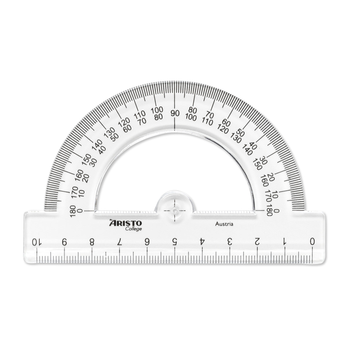 Aristo College Halbkreiswinkel 180 Grad Steg mit 10 cm, Skala 0-180 Grad 