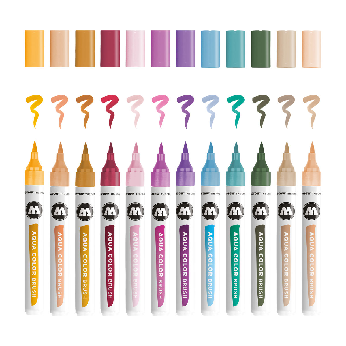 Molotow Marker AQUA COLOR BRUSH 12er Etui, Basic Set 2, sortiert 