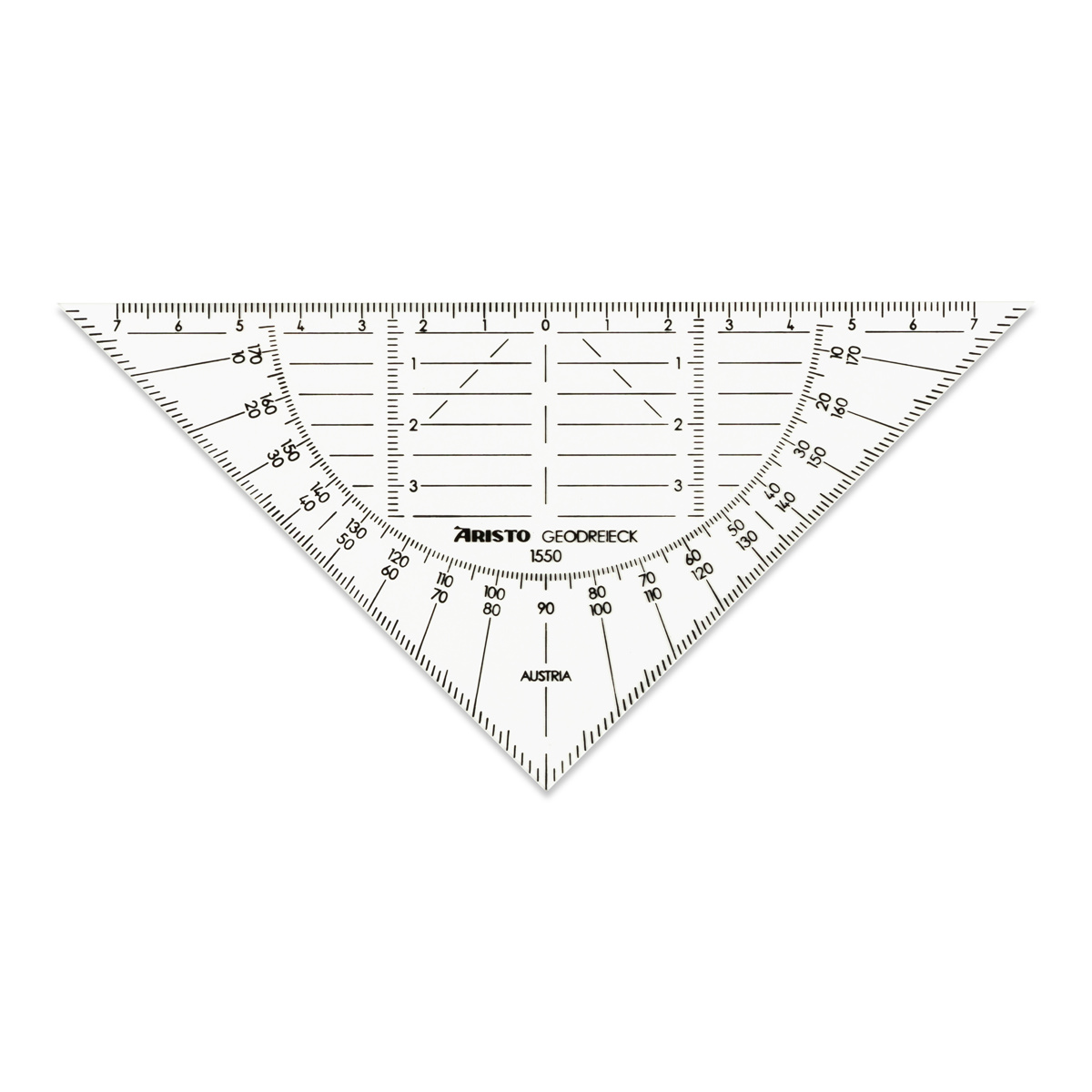 Aristo Geodreieck 16 cm transparent, biegsam, ohne Facette 