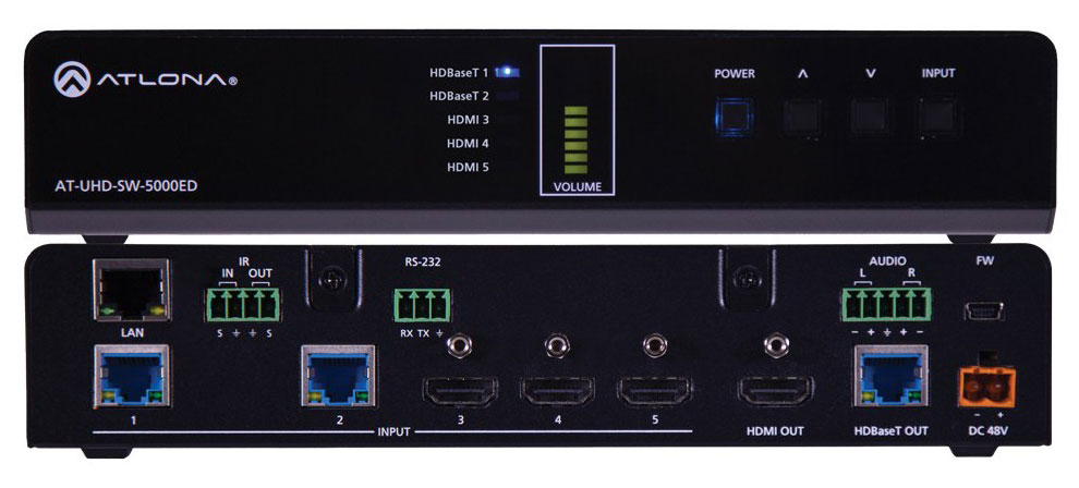 Atlona AT-UHD-SW-5000ED HDMI/HDBaseT Switcher 5X2 