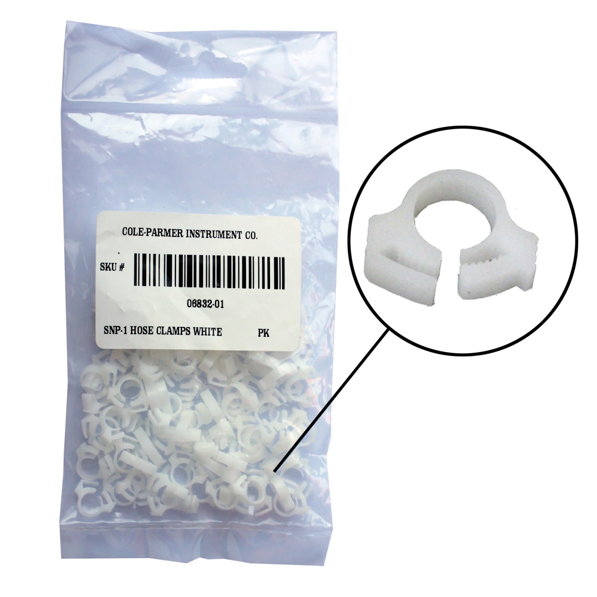 Vernier Schlauchschellen (PTC) für GPS-BTA Packung mit 100 Stück, aus Kunststoff
