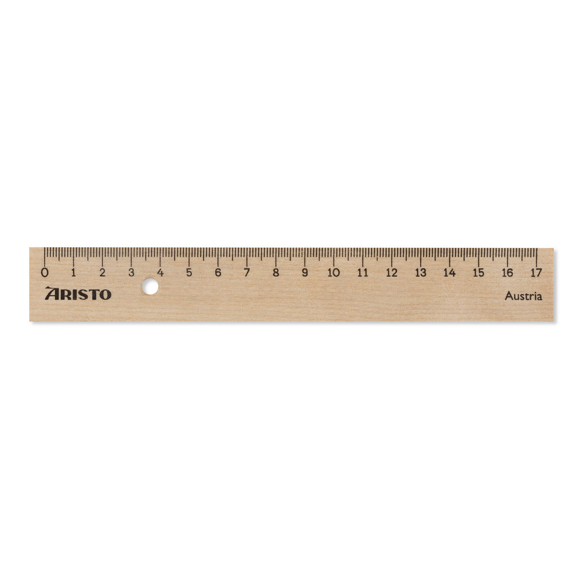 Aristo College Holzlineal 17 cm Birkenholz, Stahlkante, im Blister 