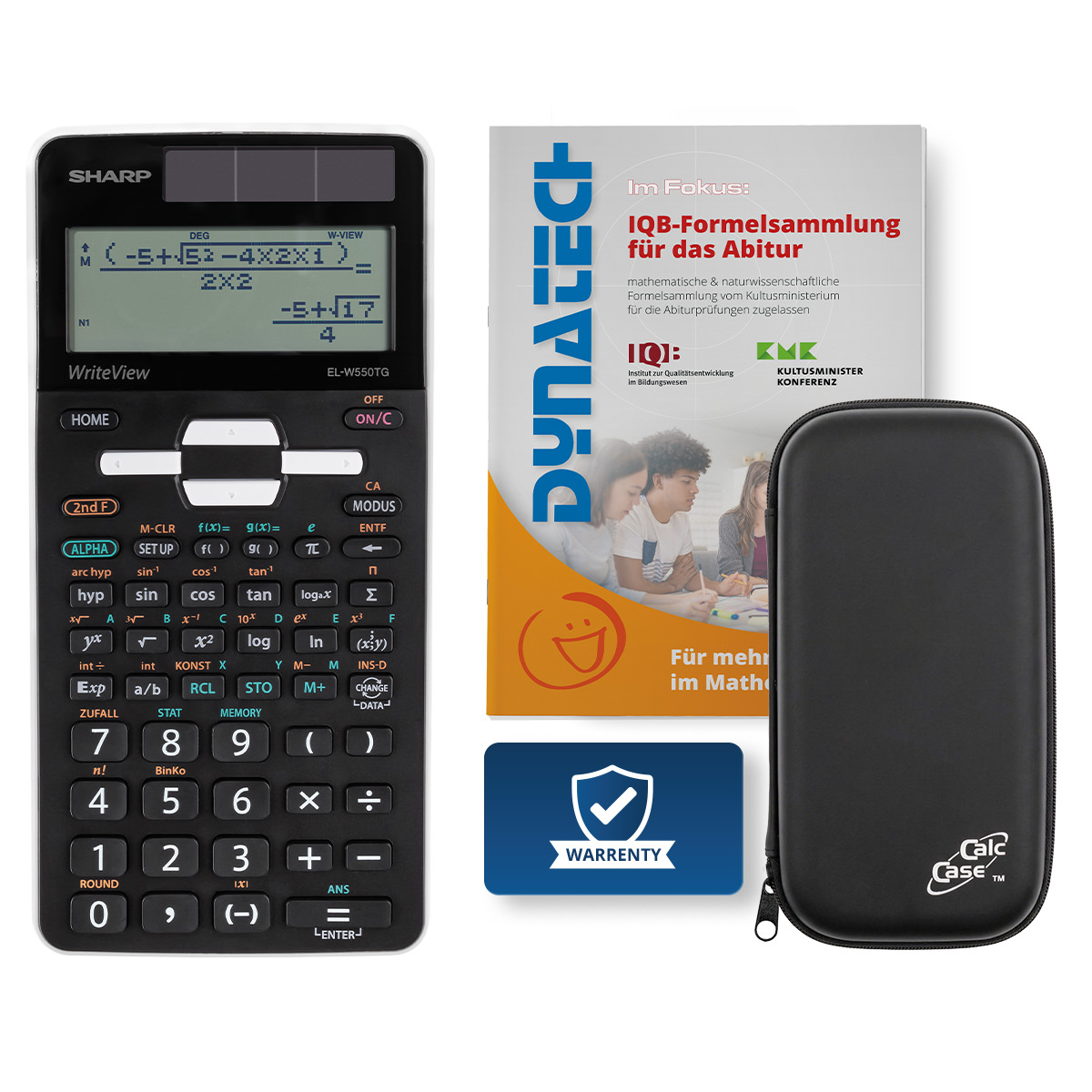 Sharp EL-W550TG Schulrechner, Tasche & IQB-Formelsammlung für Abitur ab 2030 