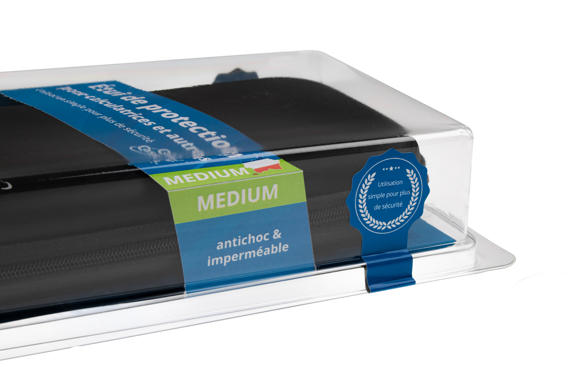 Schutztasche für Schulrechner, Größe MEDIUM im Blister, robust, schmutzabweisend, schwarz