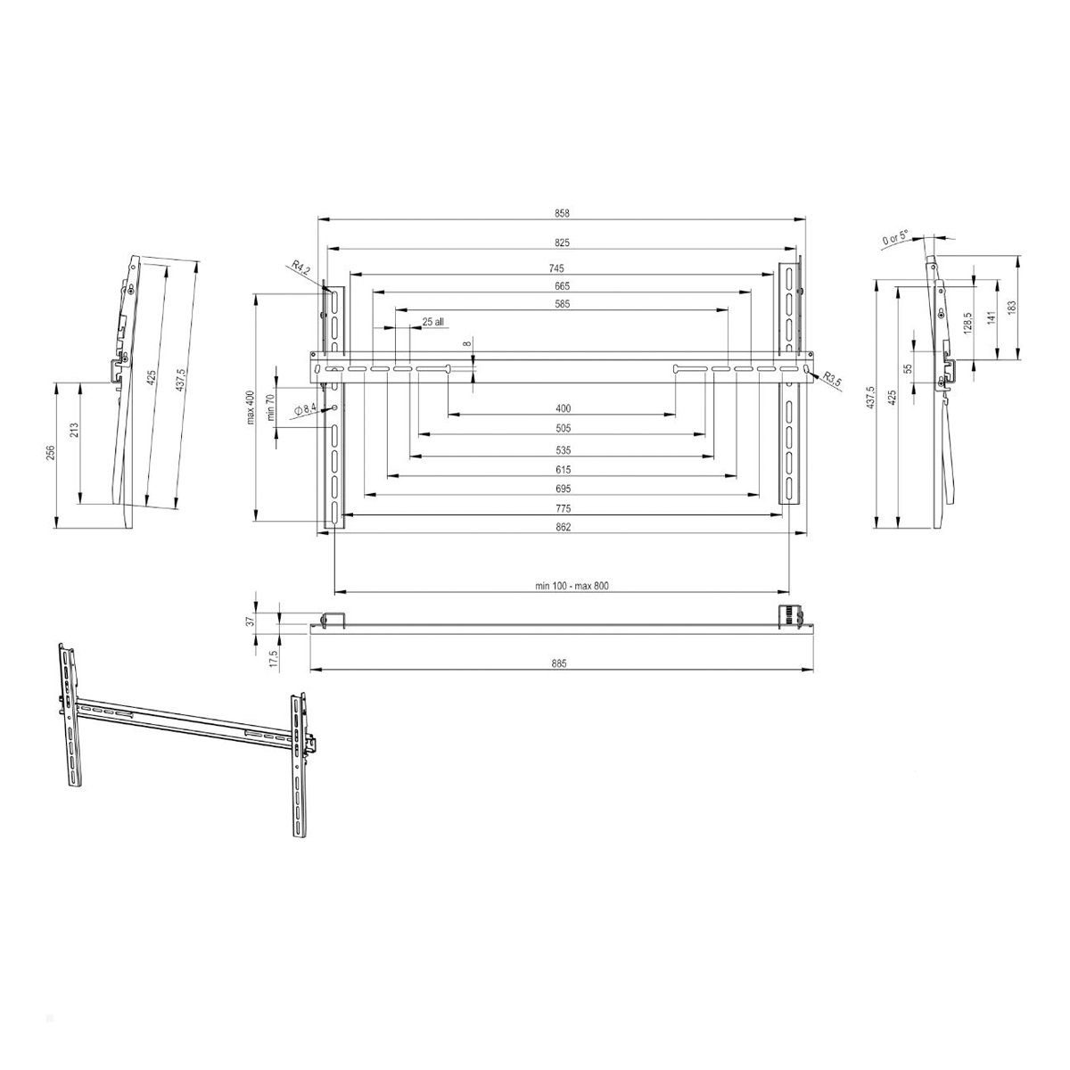 SMS Func Bracky XL TV Wandhalterung 