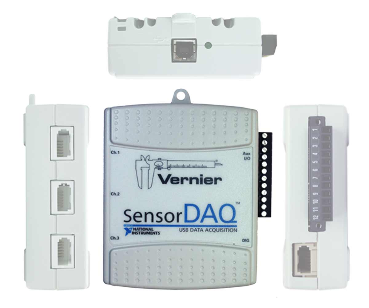 Vernier SensorDAQ USB Data Acquisition Interface (SDAQ) für National Instruments / 3xBTA/1xBTD/ USB-B/12x Schraubanschluss i/o-Port