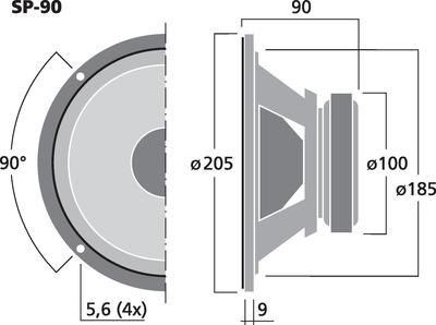 MONACOR SP-90 Universalbass, 35 W, 8 O