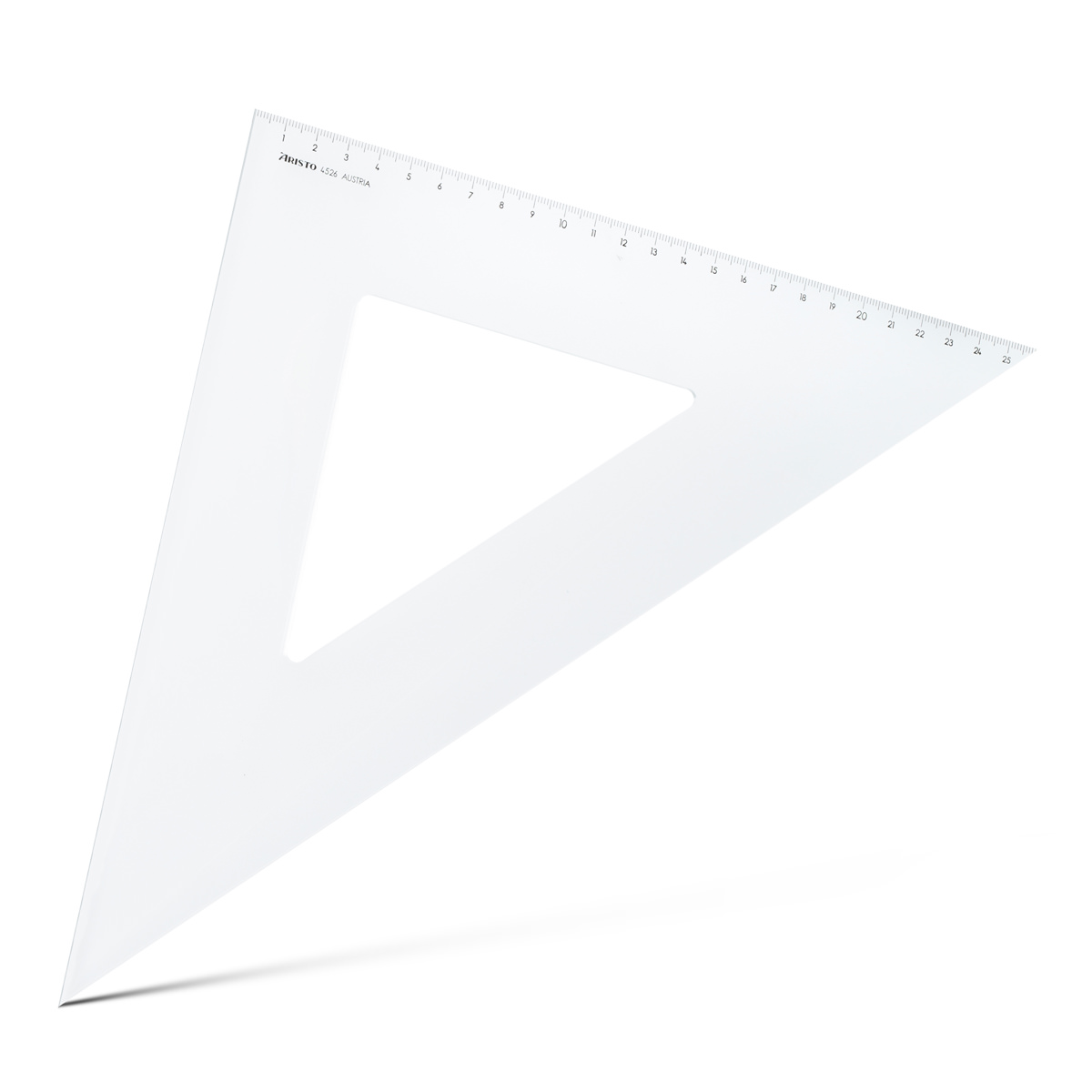 Aristo Dreieck 45 Grad ohne Facette Hypotenuse 36,8 cm, Teilung 26 cm 
