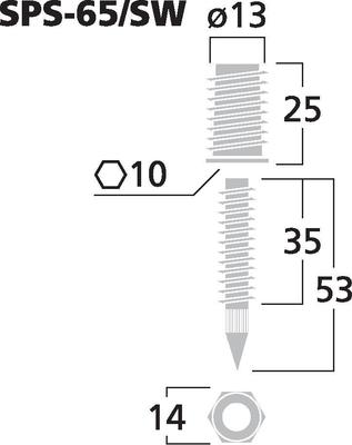 MONACOR SPS-65/SW LS-Spike-Set (4er)