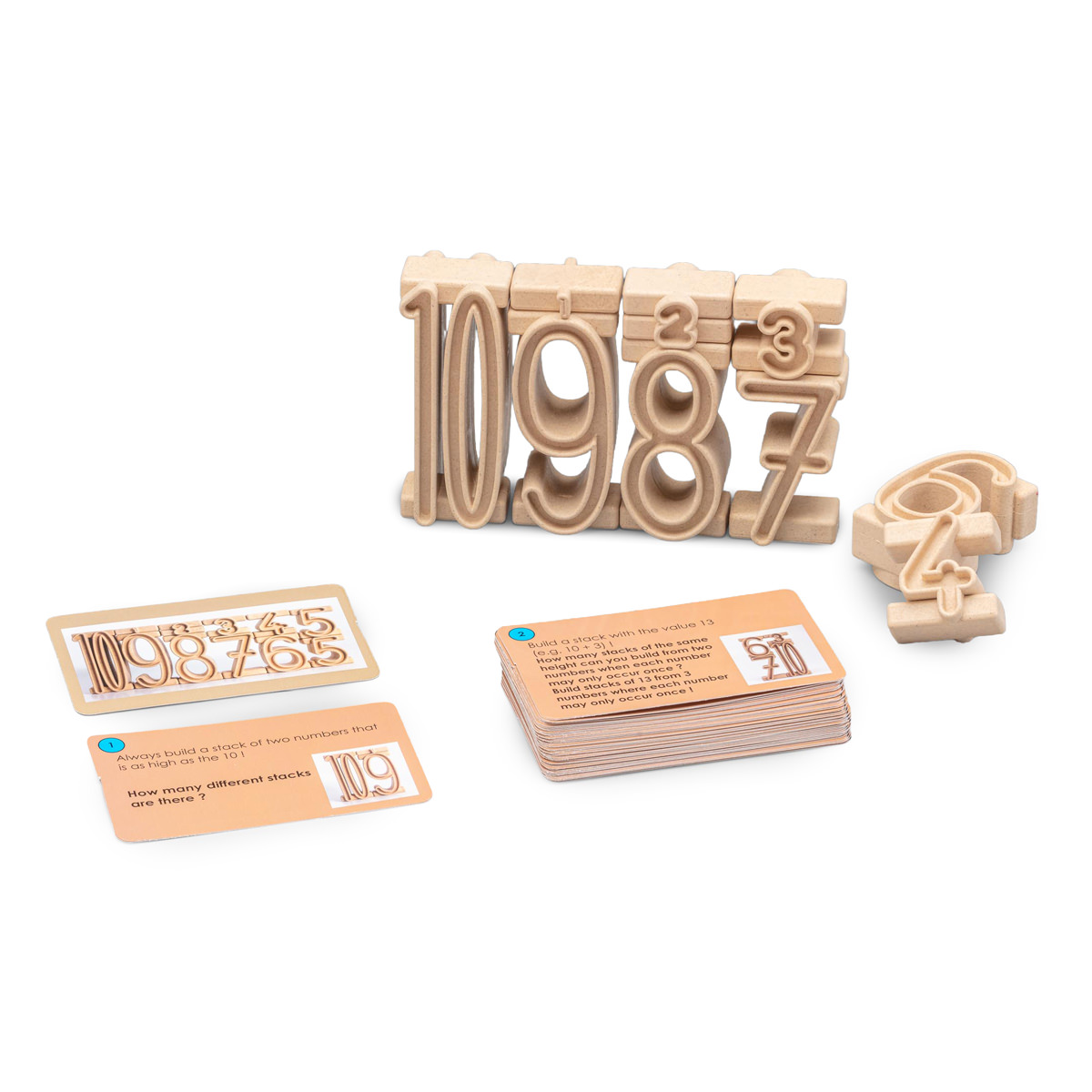 Wissner Aufgabenkärtchen in englischer Sprache für Stapelzahlen 