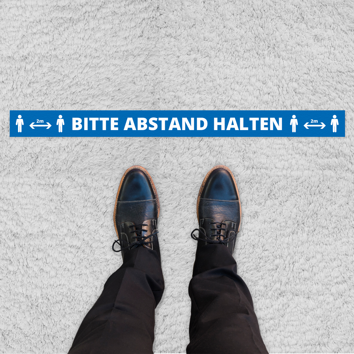 Abstandsaufkleber lang für Teppiche Markierung von Warteschlangen/Sicherheitsabständen Abstandsaufkleber lang für Teppiche Markierung von Warteschlangen/Sicherheitsabständen