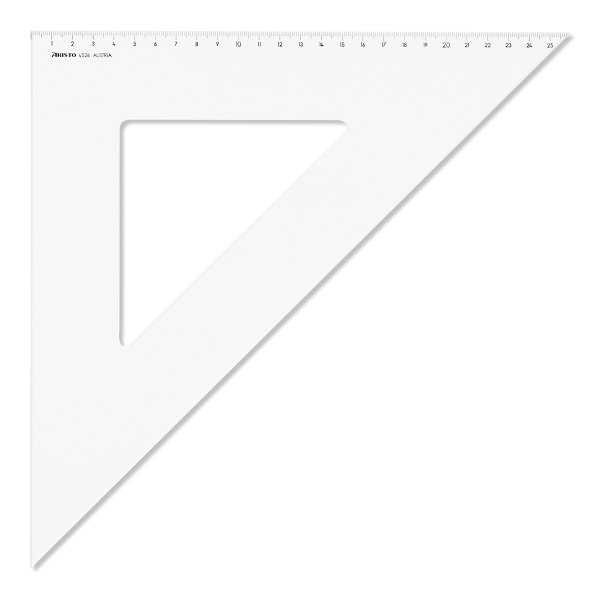Aristo Dreieck 45 Grad ohne Facette Hypotenuse 36,8 cm, Teilung 26 cm 
