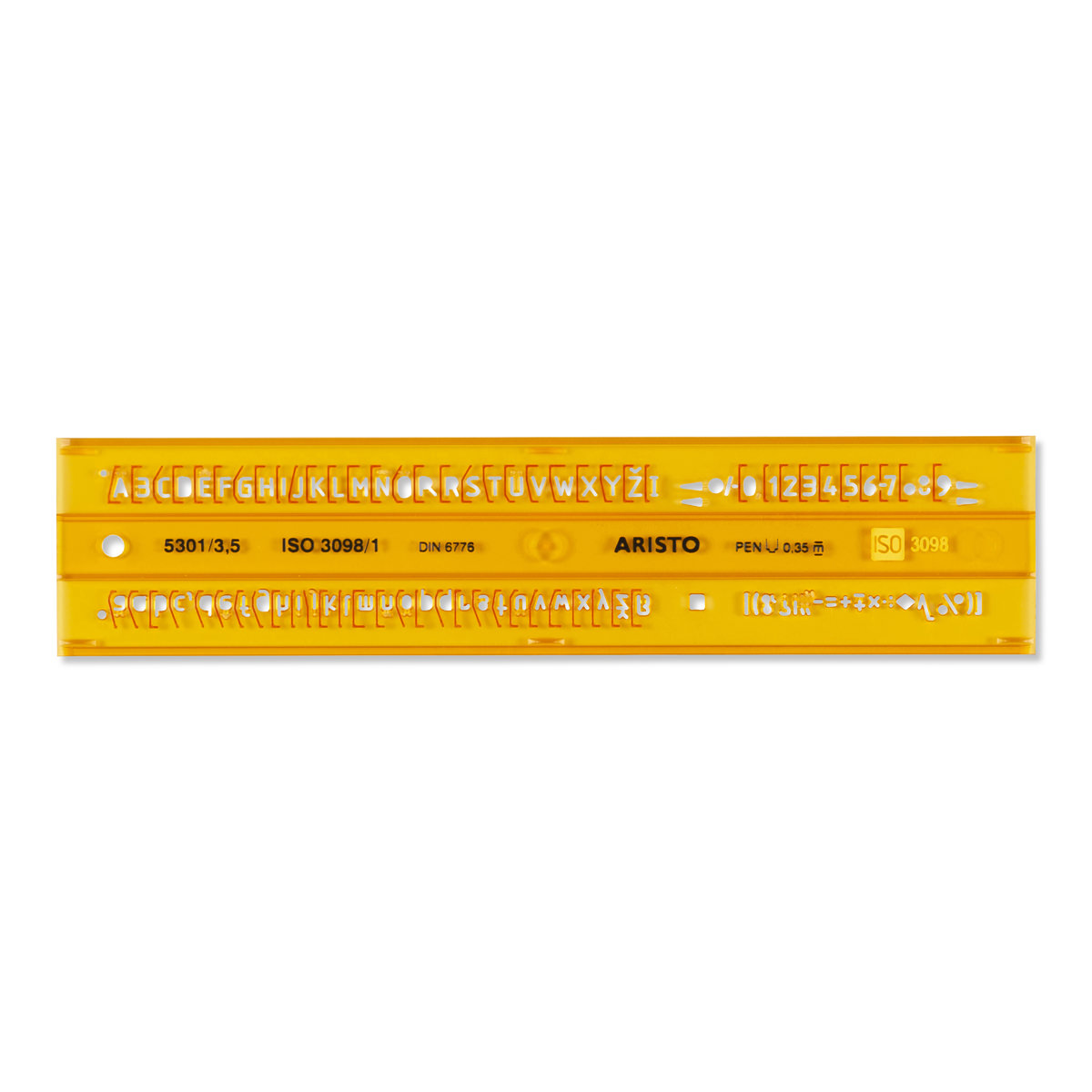 Aristo Schriftschablone gerade 3,5 mm ISO 3098-1/DIN 6776 H-Profil, Typ B 