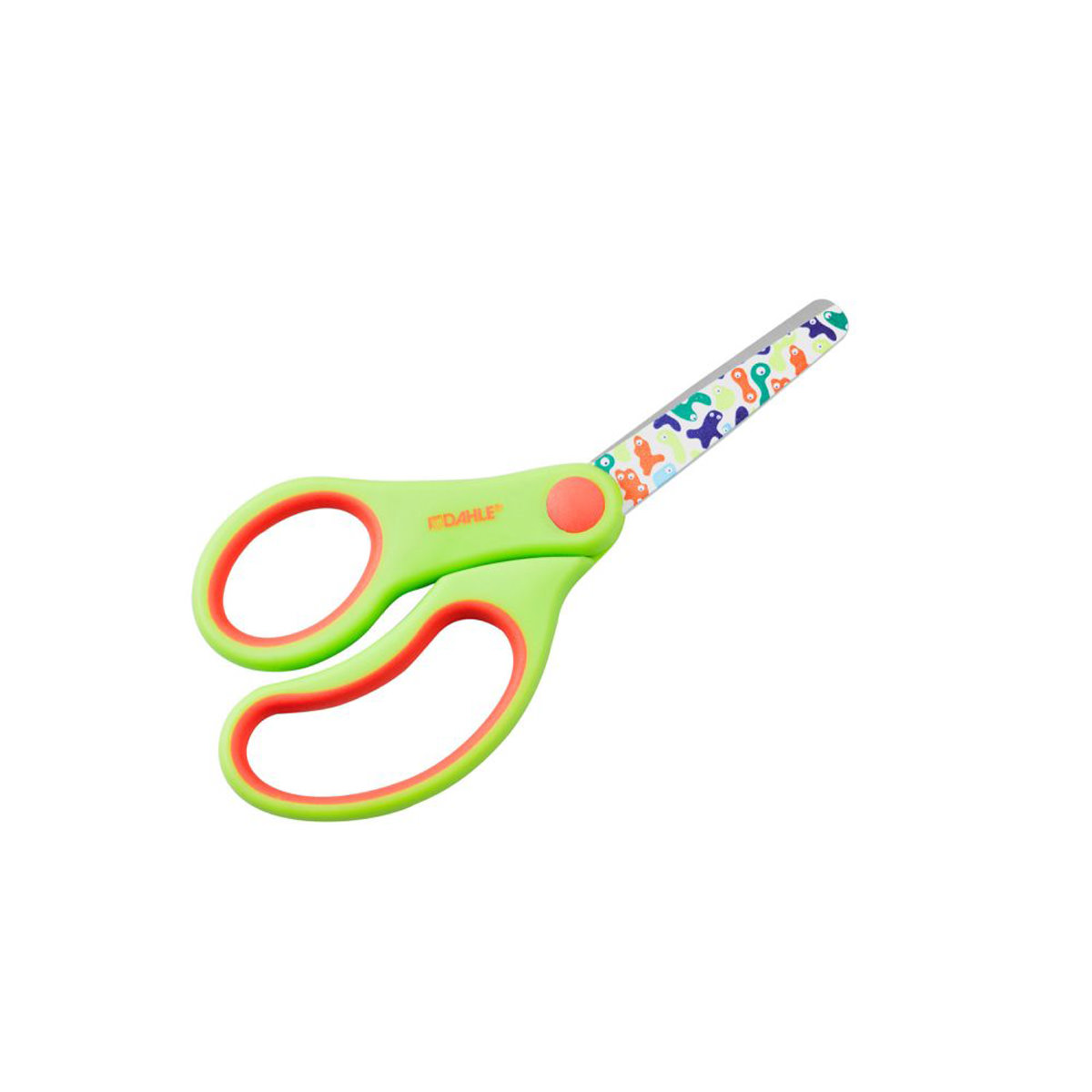 Dahle Bunte Kinderschere Kids rund 5 Zoll (13cm) grün, Motiv: Blob, Linkshand 