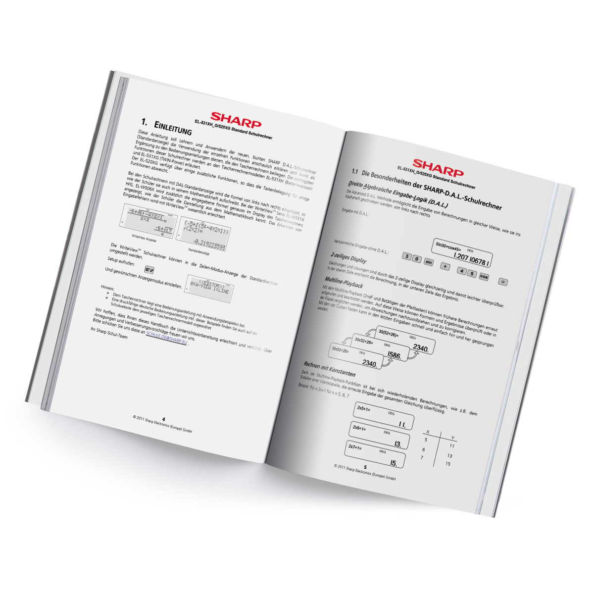 Sharp Lehrerhandreichung - Ausführlicher Leitfaden zur Verwendung der DAL-Schulrechner (für alle SH EL-531-Serien)