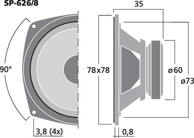 MONACOR SP-626/8 Universal-Breitbandlautsprecher, 2 W, 8 O