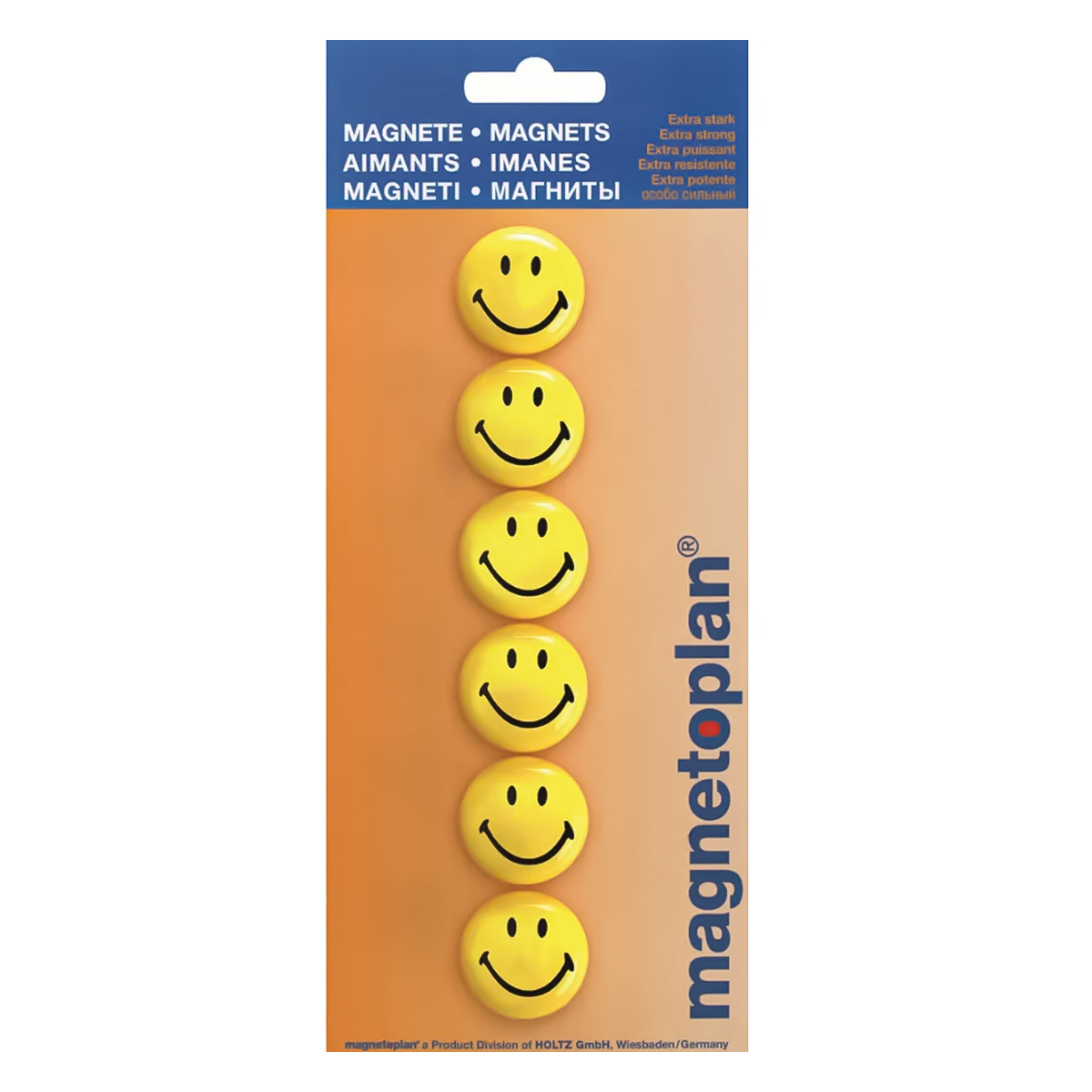 Magnetoplan 16672 Magnete Smileys Ø 3 cm, 6 Stück