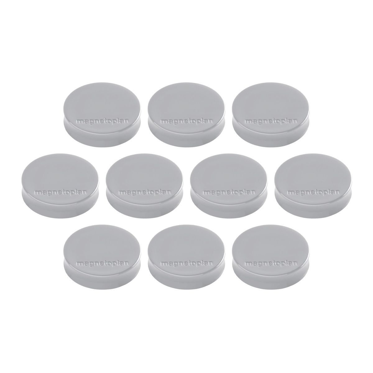 Magnetoplan 1664001 Ergo-Magnete medium, 10 Stück grau