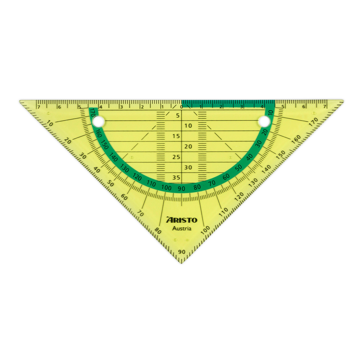 Aristo Flex Geometrie Dreieck 16 cm biegsam, Hypotenuse 16 cm, neongrün 