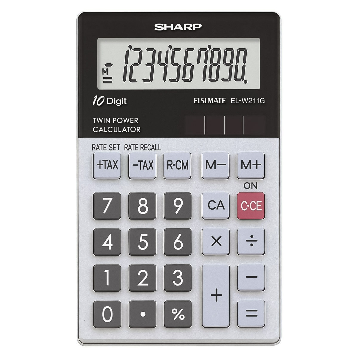 Sharp EL-W211 GGY Taschenrechner GlastopDesign 