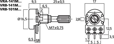 MONACOR VRB-101M10 Mono-Potentiometer