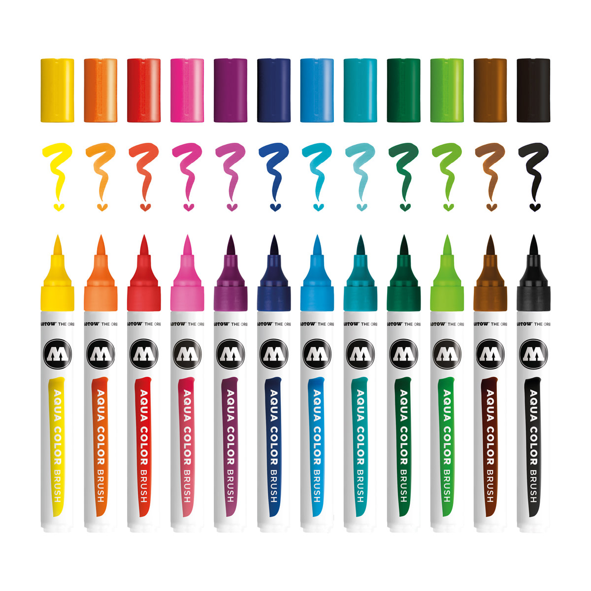Molotow Marker AQUA COLOR BRUSH 12er Etui, Basic Set 1, sortiert 