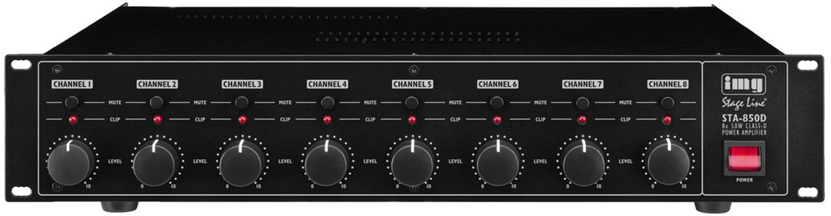 Monacor STA-850D 8-Kanal-Class-D-Verstärker