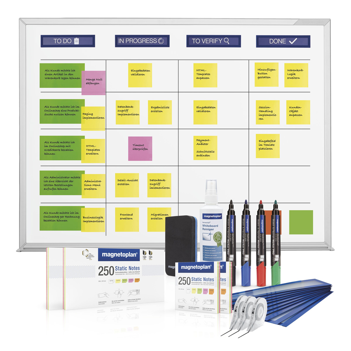 Magnetoplan 1240698 Scrumboard Wandmontage XL-Set
