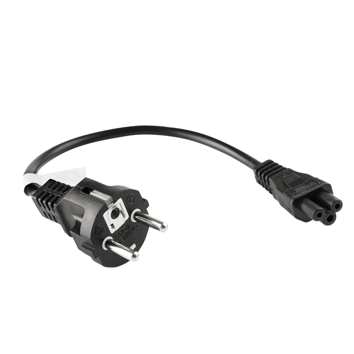 Formcase Stromkabel CEE 7/7 - Kleeblatt C5 Schuko auf Kaltgerätestecker, 0,3 m