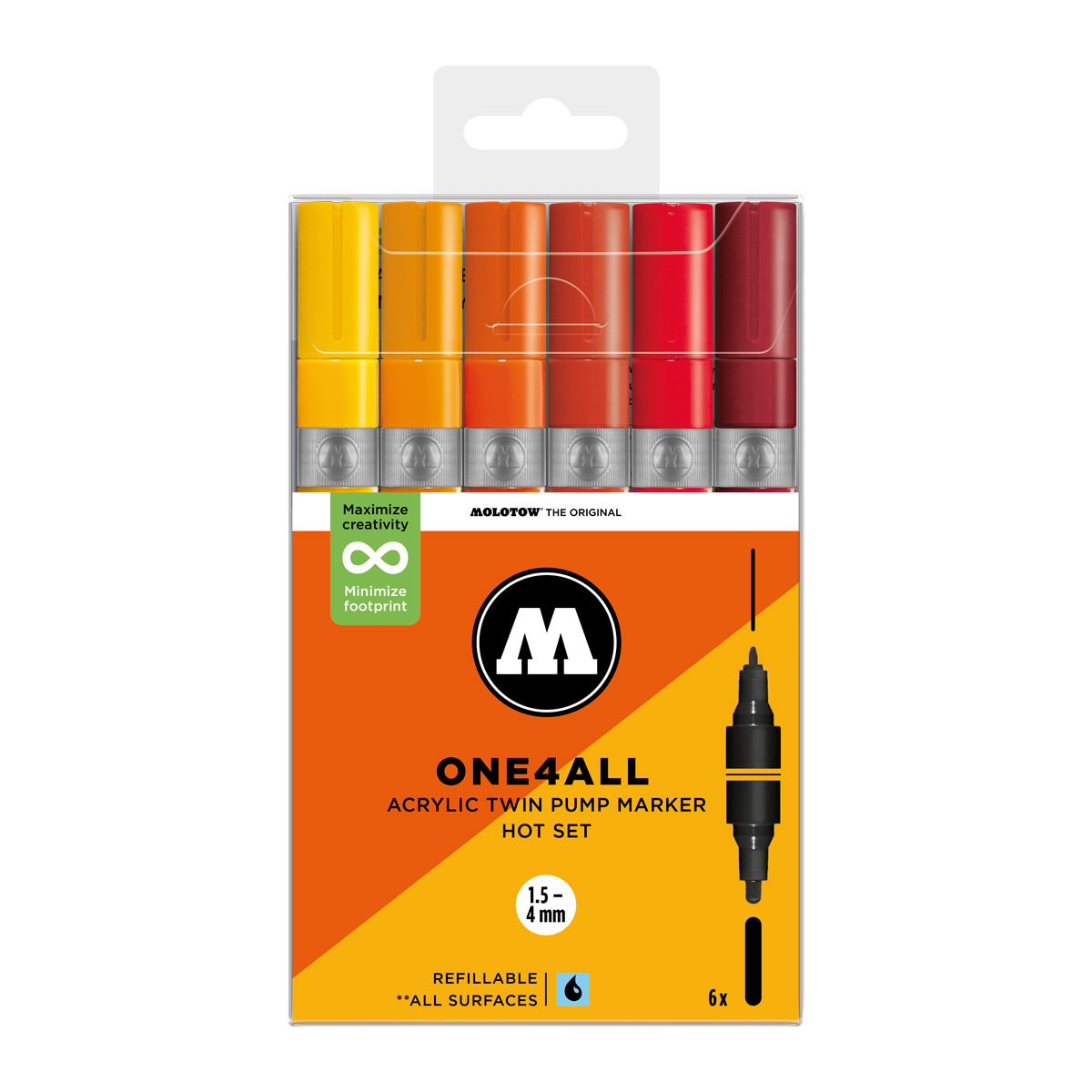 Molotow Acrylmarker One4All Acrylic Twin Hot Set 