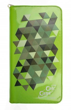 CalcCase -Fashion- grüne Tasche für alle Grafiktaschenrechner Hochglanz- Dreieck Design