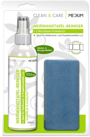 Weißwandtafel-Reiniger 250ml - Clean&Care inkl. 1 Microfaser-Frotteetuch
