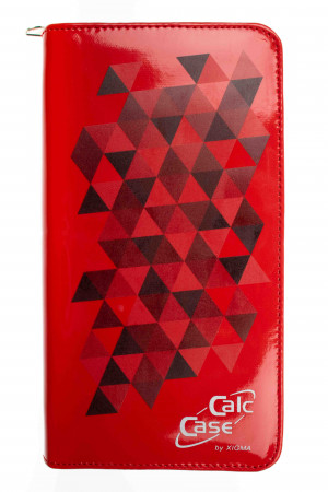 CalcCase -Fashion- rote Tasche für alle Grafiktaschenrechner Hochglanz- Dreieck Design
