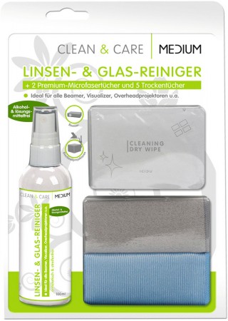 Linsen- & Glas-Reiniger 100ml - Clean&Care für Beamer Visualizer und Overheadprojektoren