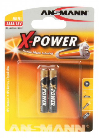 Batterie-Set AAAA 1,5 V Inhalt 2 Stück X-Power Alkaline Mini LR61 MN2500 LR8D425