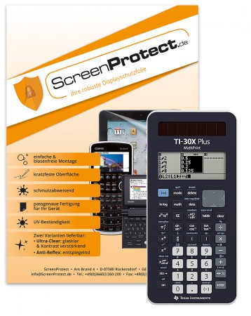 ScreenProtect Displayschutzfolie UltraClear für TI-30 X Plus MP und TI-30 X PRO MP