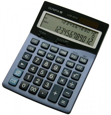 Olympia LCD-4312 - anzeigender Tischrechner - 12-stelliges 3-Zeilen-LCD - Cost-Sell-Margin - Tax