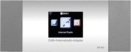 MONACOR DR-463 WLAN-Internetradio-Adapter mit DLNA, DAB+, UKW und Bluetooth