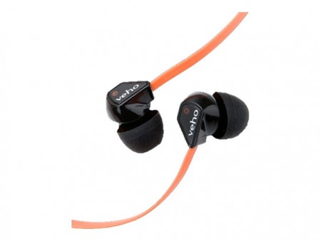 Veho Z1 Stereo-In-Ear-Kopfhörer,geräuschiso. mit Flex-Anti-Tangle-Cord-System, orange